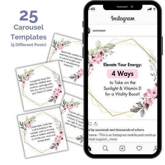 100 Boost Energy & Stay Focused Canva Templates for Social Media