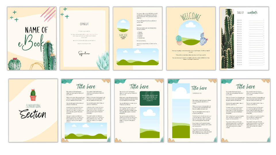 CANVA TEMPLATE TOOLKIT: UNDATED CALENDAR