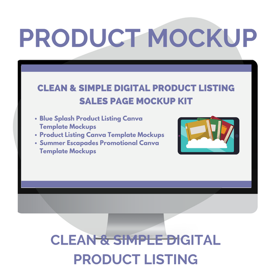 BUNDLE: Clean & Simple Digital Product Listing Canva Mockups