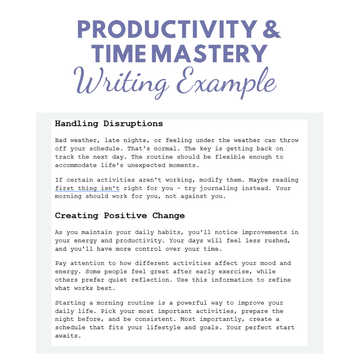 DFY Content: Productivity & Time Mastery