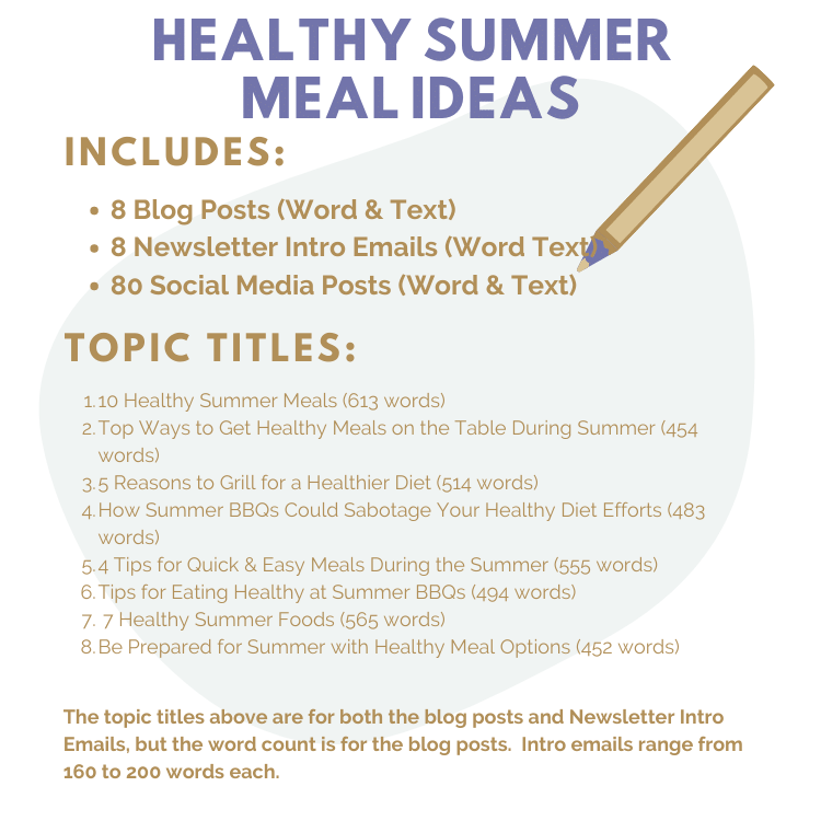 DFY Content: Healthy Summer Meal Ideas