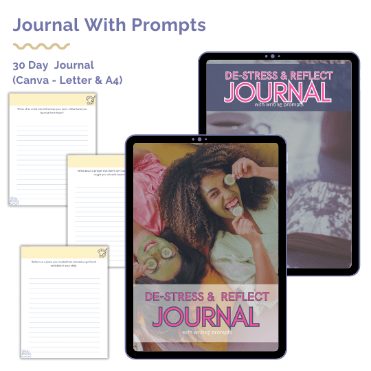 DFY Journal With Prompts BUNDLE: Stress Reduction Collection