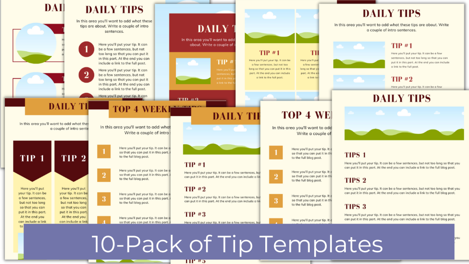 CANVA TEMPLATE BUNDLE: Tip Sheets