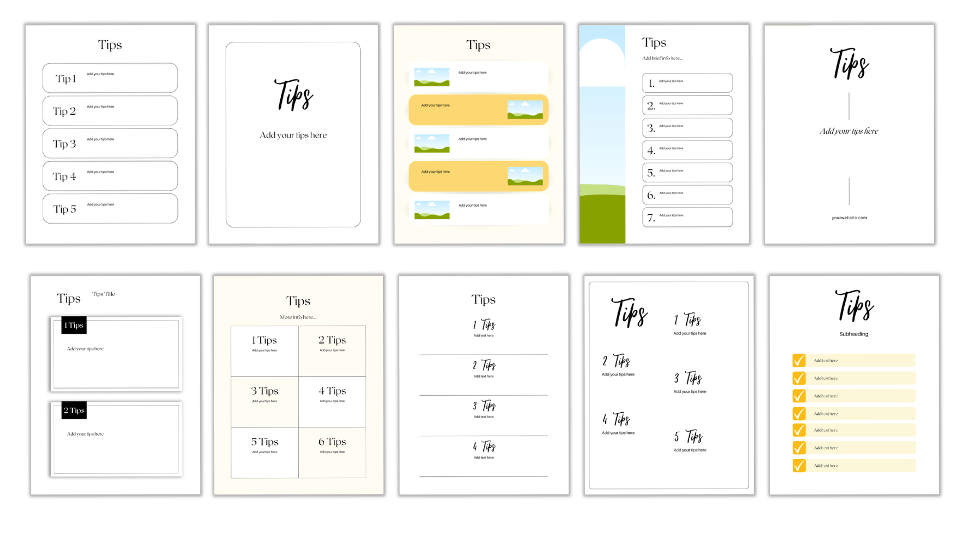 CANVA TEMPLATE BUNDLE: Tip Sheets