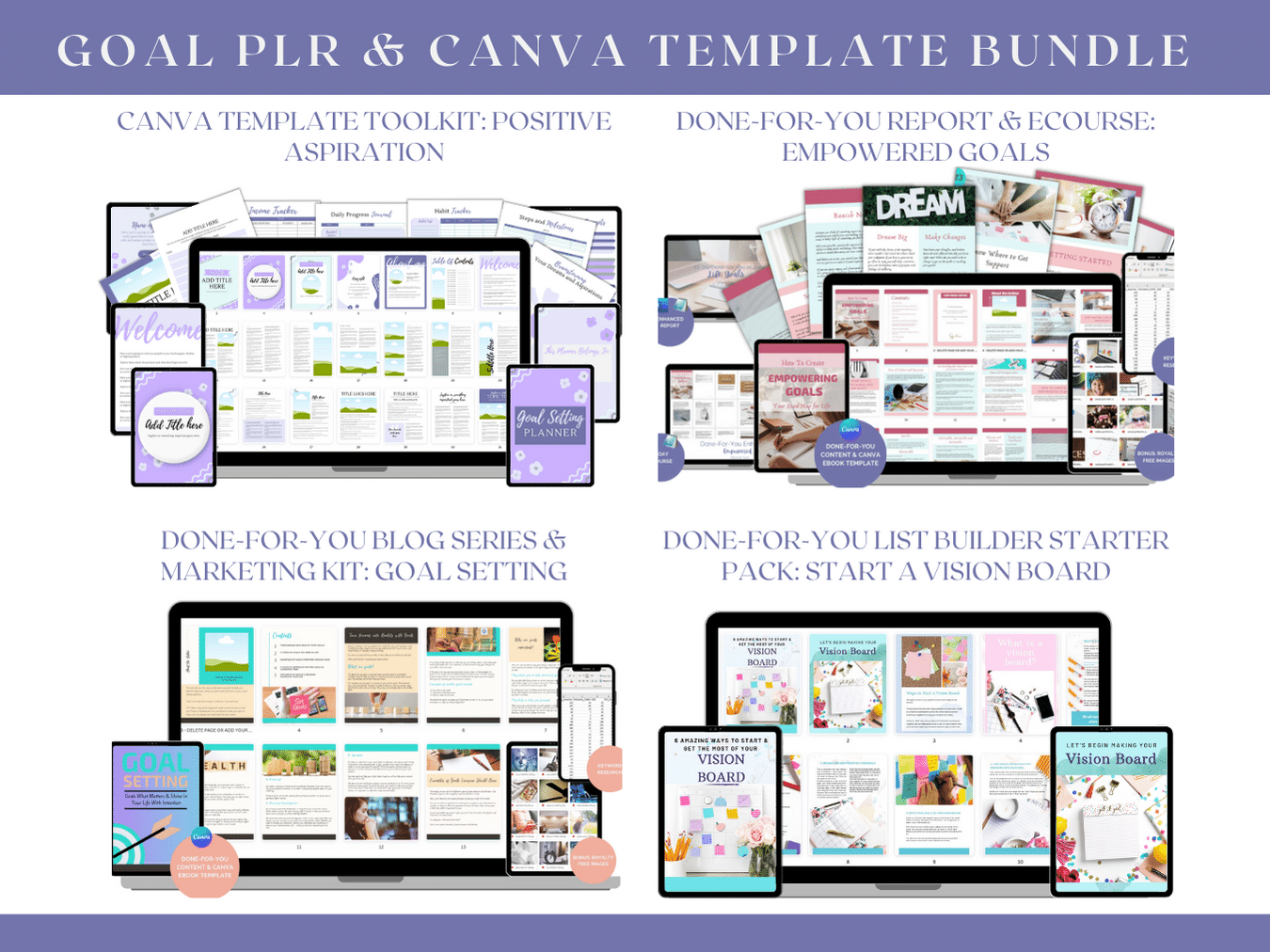Goal PLR & Canva Template Bundle