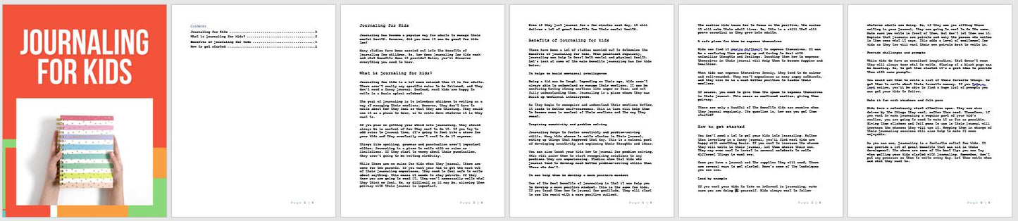 Done-For-You List Builder Starter Pack: Journaling For Kids