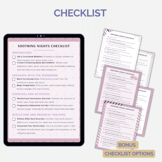 Canva Template: Quieting Nighttime Anxiety Workbook