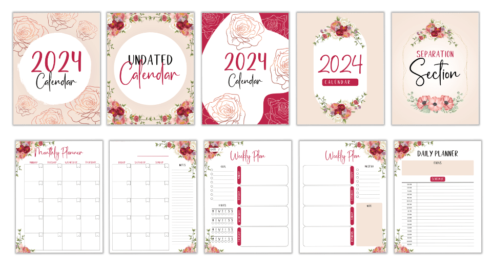 CANVA TEMPLATE TOOLKIT: UNDATED CALENDAR