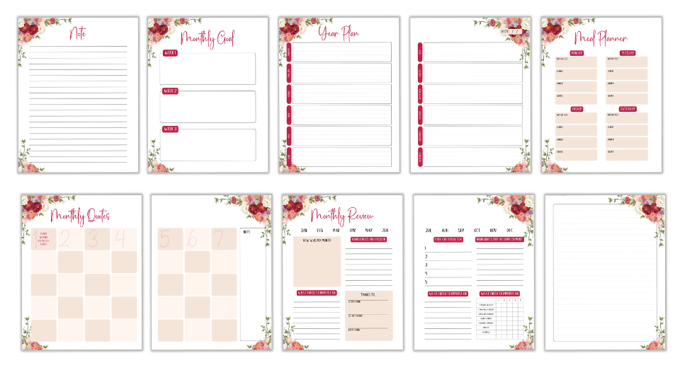 CANVA TEMPLATE TOOLKIT: UNDATED CALENDAR