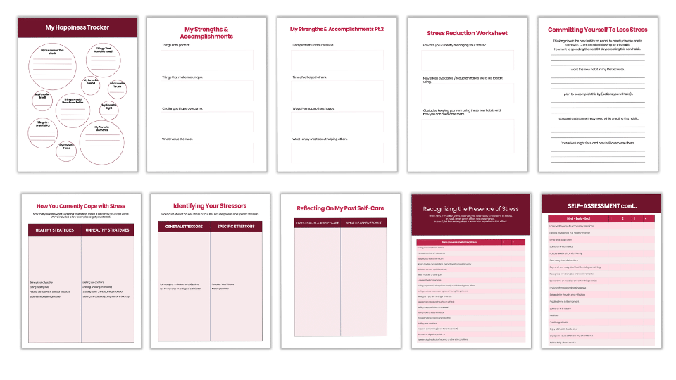 Canva Template: Total Self-Care Workbook Planner