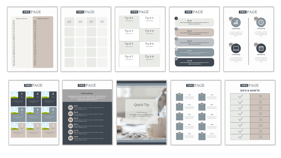 CANVA TEMPLATE BUNDLE: Tip Sheets