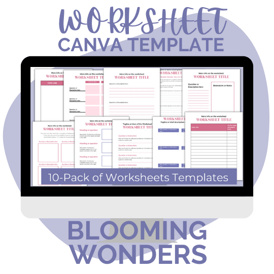 Blooming Wonders Worksheet Canva Templates