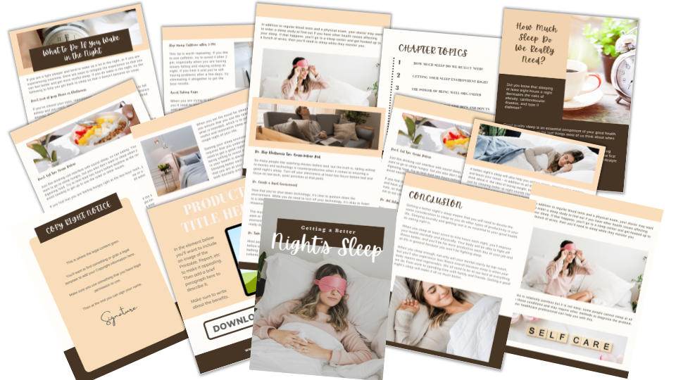 Done-For-You Report & eCourse: Getting A Better Nights Sleep