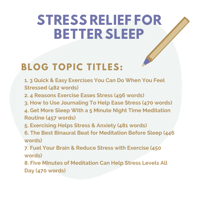 DFY Content Bundle: Stress Relief For Better Sleep