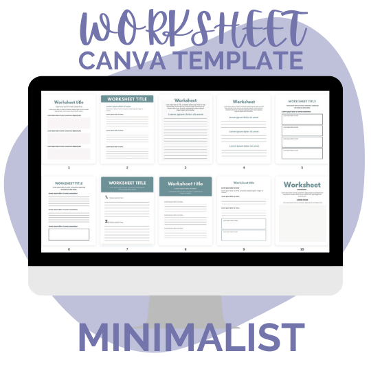 Minimalist Worksheet Canva Templates