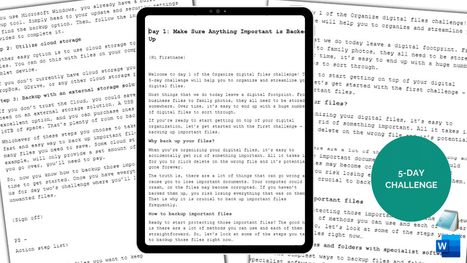 Done-For-You Challenge: Organize Digital Files