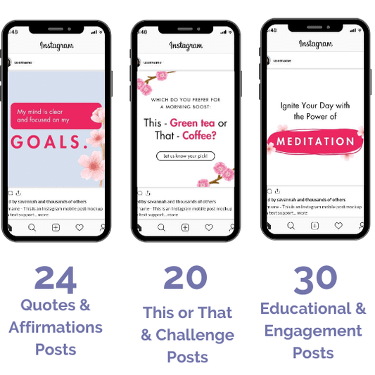 100 Boost Energy & Stay Focused Canva Templates for Social Media