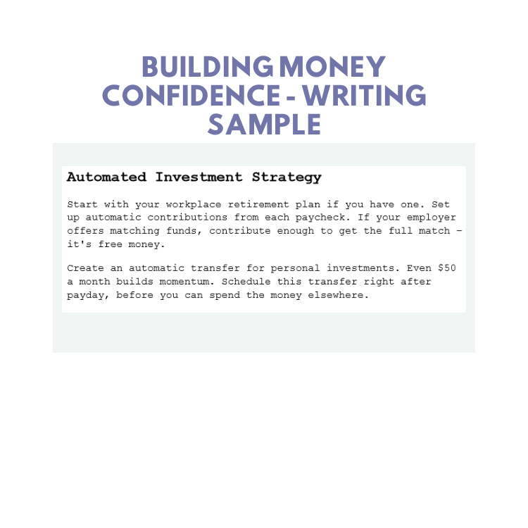 DFY Content: Building Money Confidence