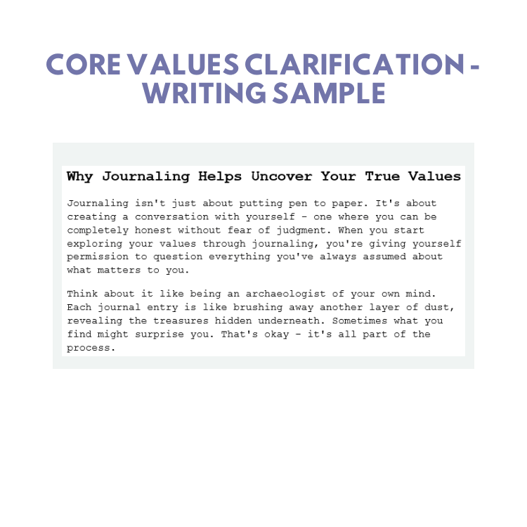 DFY Content: CORE Values Clarification Journaling – Your Essential Toolbox