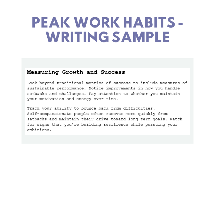 DFY Content: Peak Work Habits