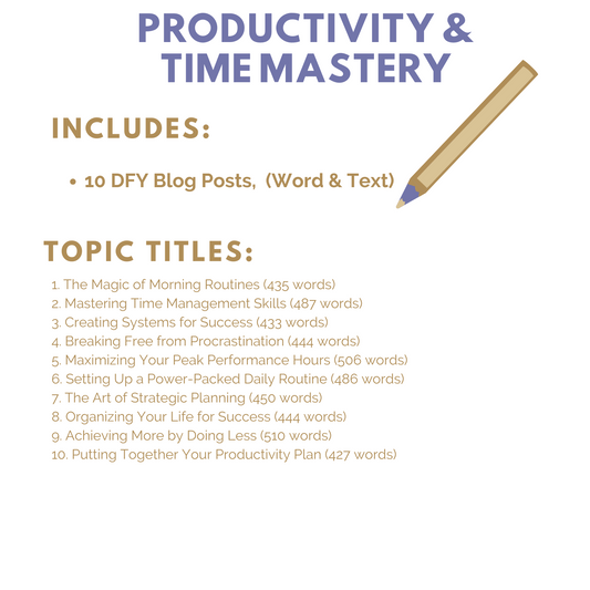 DFY Content: Productivity & Time Mastery