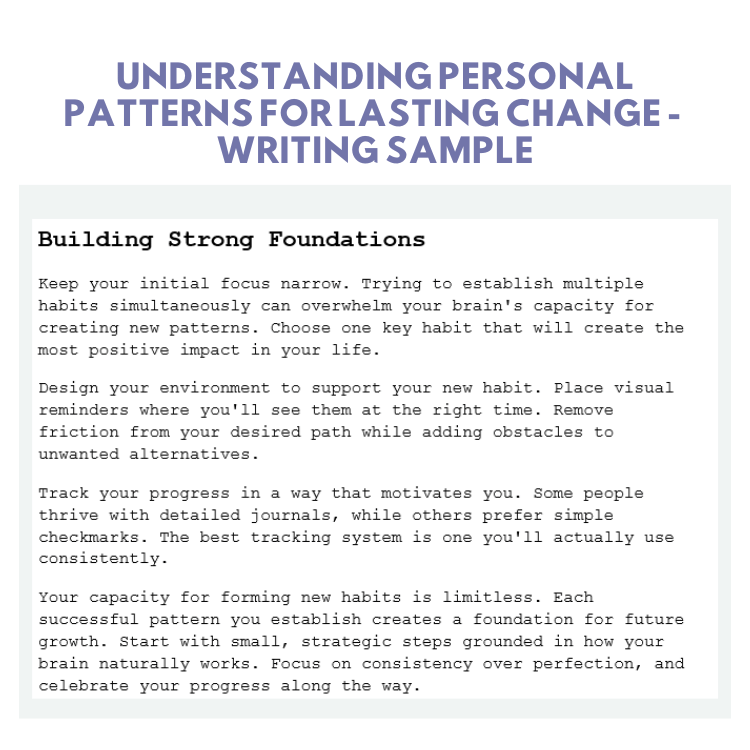 DFY Content: Understanding Personal Patterns For Lasting Change