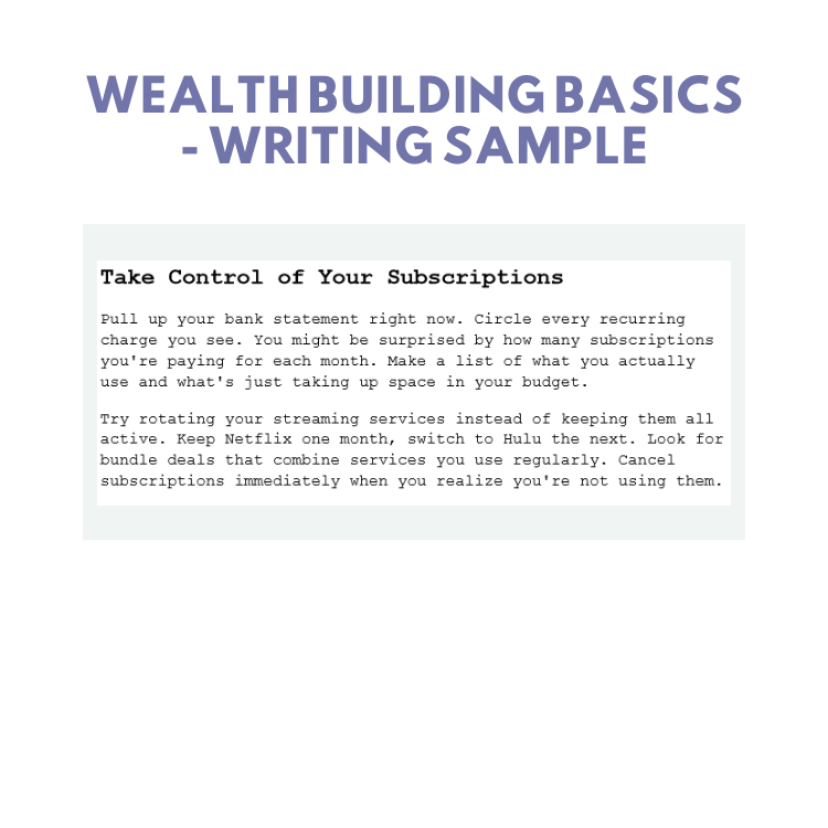 DFY Content: Wealth Building Basics