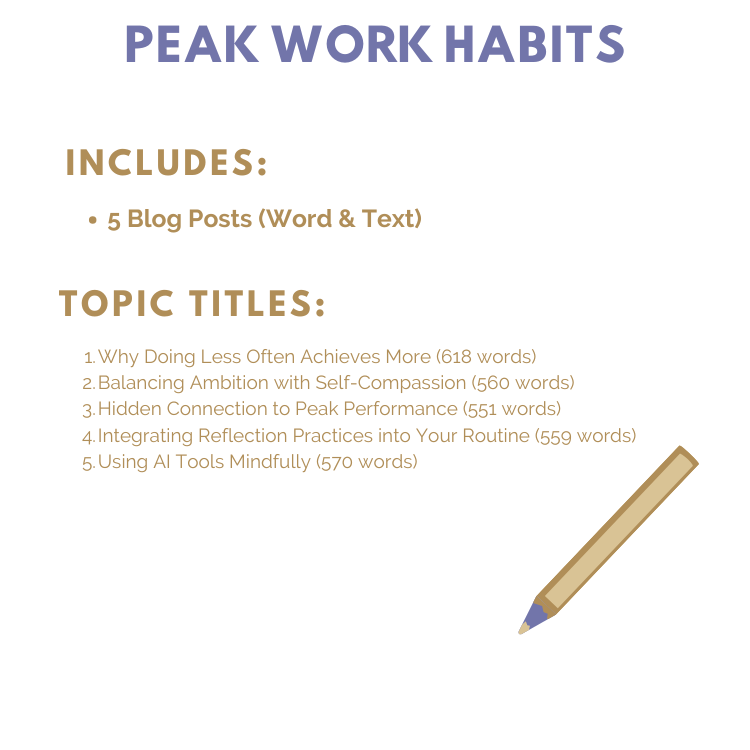 DFY Content: Peak Work Habits