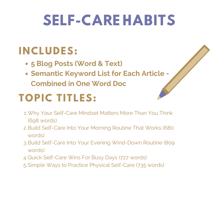 DFY Content: Self-Care Habits