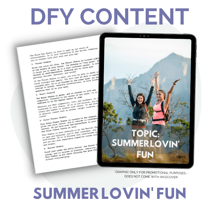 DFY Content: Summer Lovin' Fun