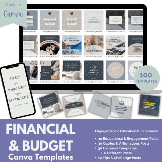 100 Financial & Budget Canva Templates for Social Media