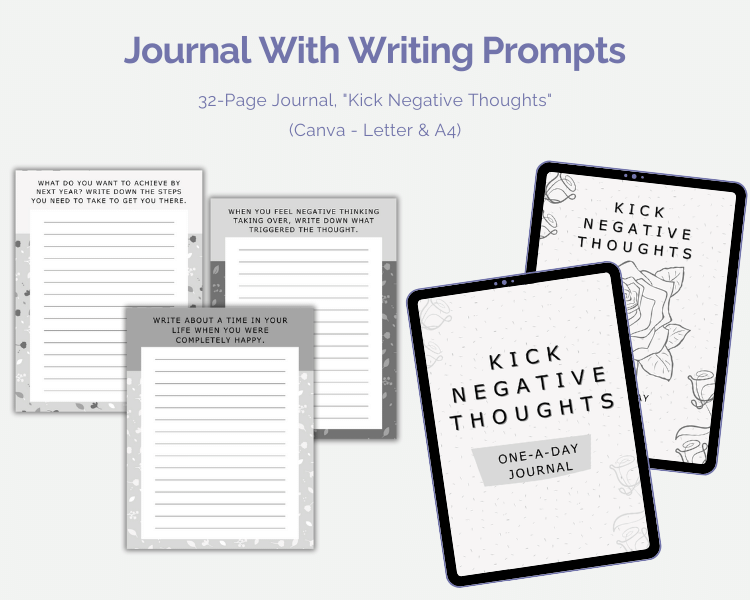 Done-For-You Journal With Prompts: Kick Negative Thoughts – Your ...