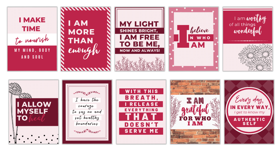 Canva Templates: Self-Care Affirmations