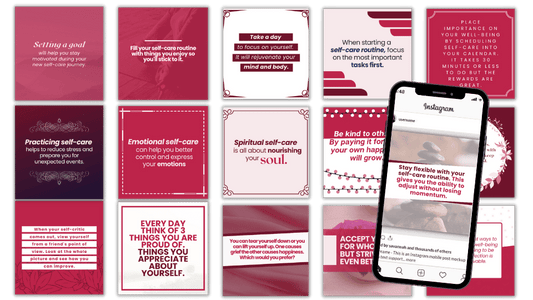 50 Total Self-Care Canva Templates for Social Media