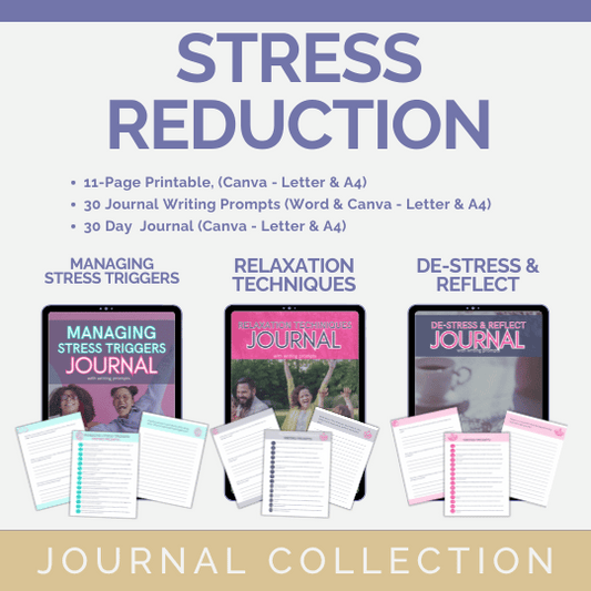 DFY Journal With Prompts BUNDLE: Stress Reduction Collection