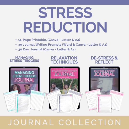 DFY Journal With Prompts BUNDLE: Stress Reduction Collection