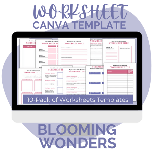 Blooming Wonders Worksheet Canva Templates