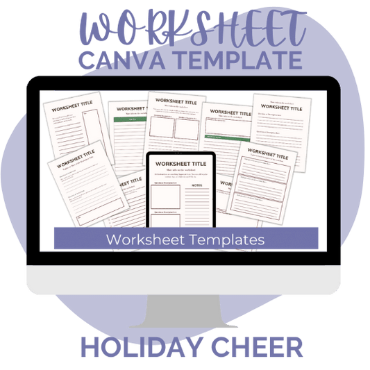 Holiday Cheer Worksheet Canva Templates