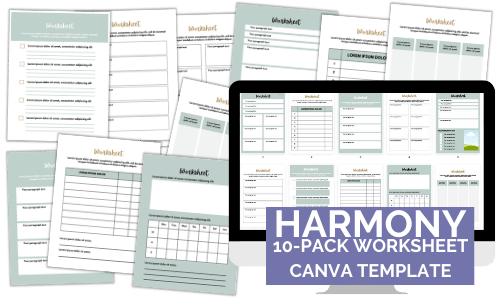 Harmony Worksheet Canva Templates