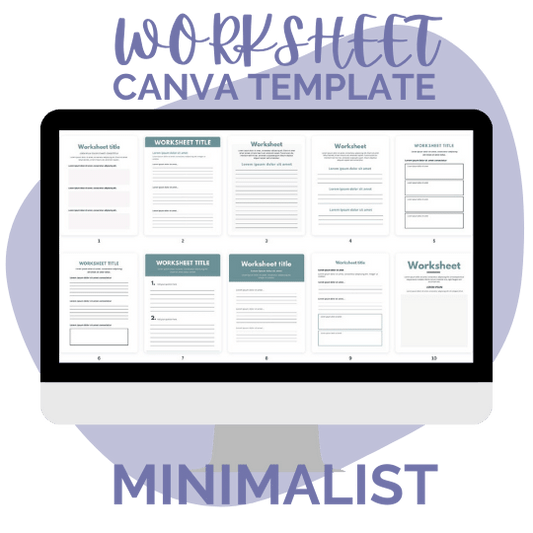 Minimalist Worksheet Canva Templates