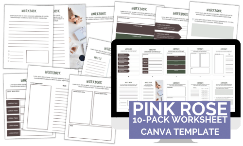 Pink Rose Worksheet Canva Templates