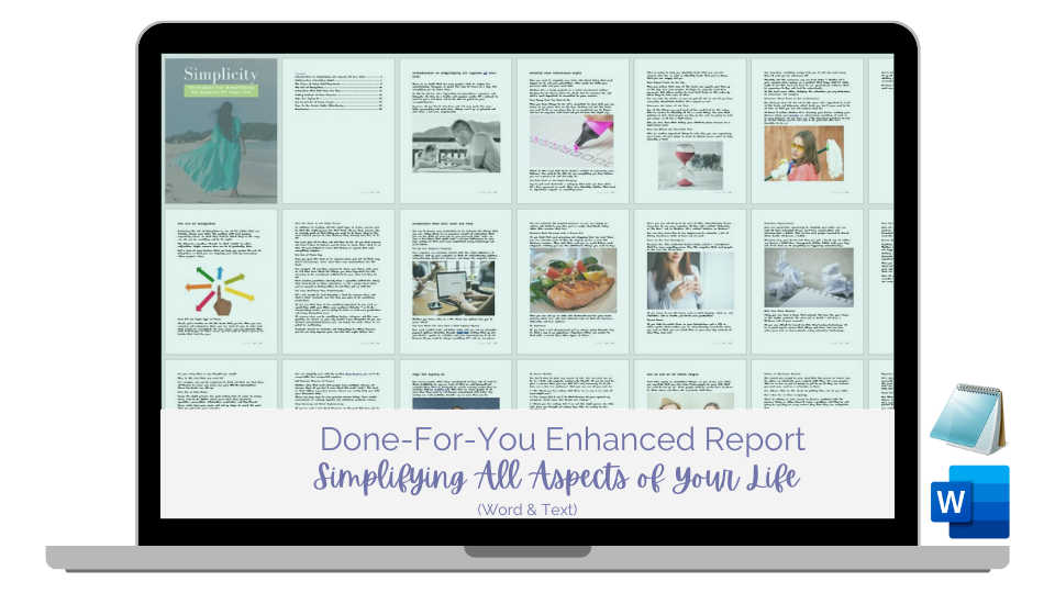 Done-For-You Report & eCourse: Simplicity & Decluttering Your Life