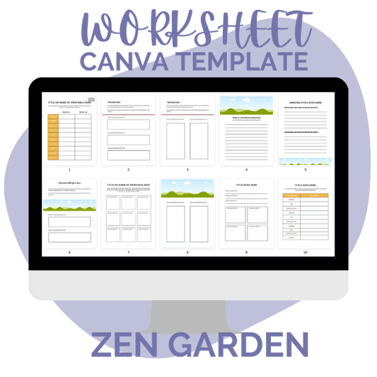 Zen Garden Worksheet Canva Templates