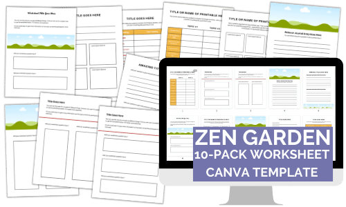 Zen Garden Worksheet Canva Templates